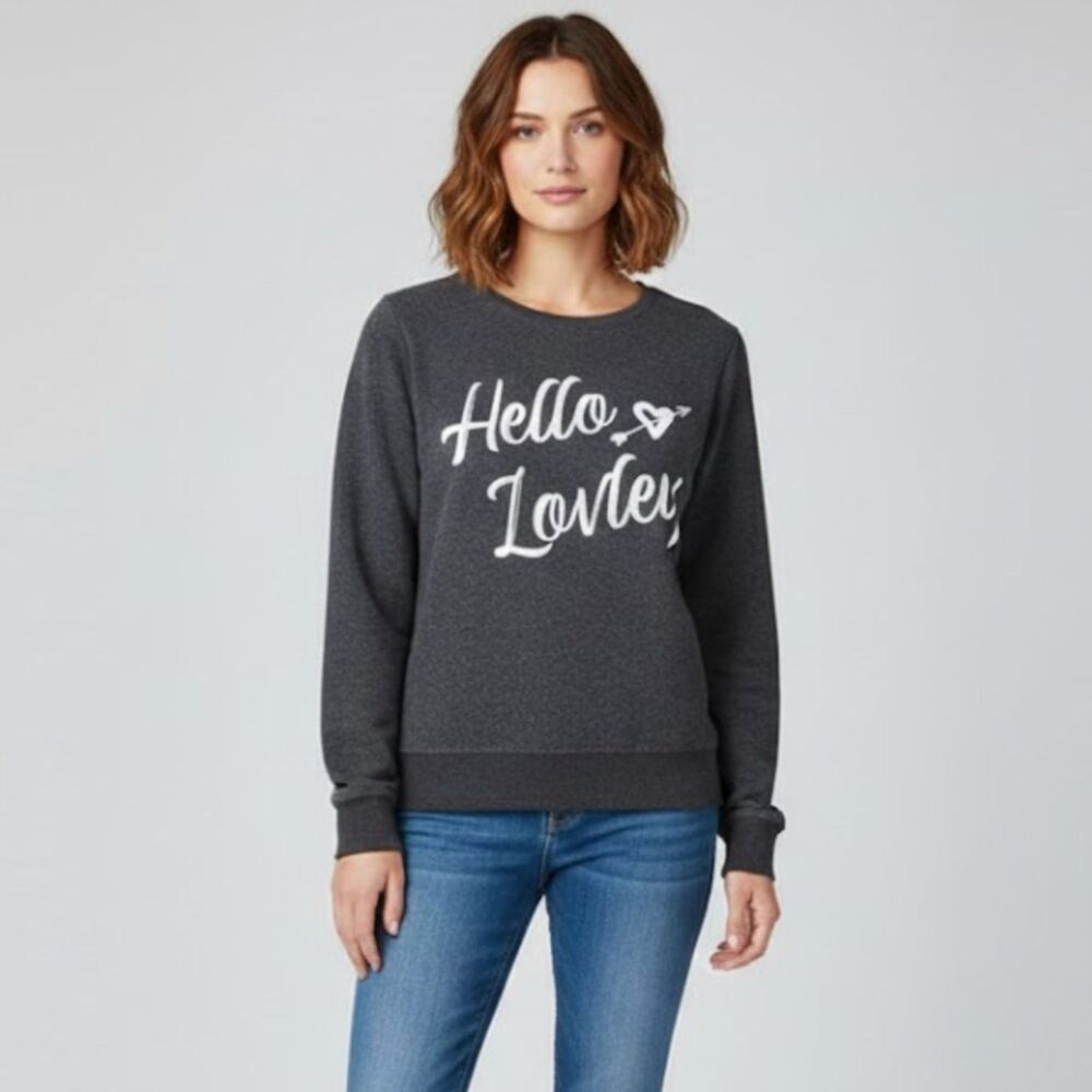 Wildfox Hello Lovely Grey Baggy Beach Sweatshirt Size Small NWT